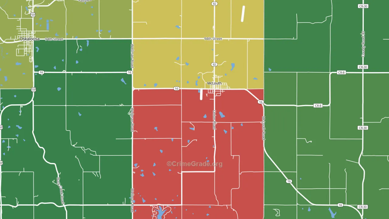 McLouth, KS Map of Theft Rates