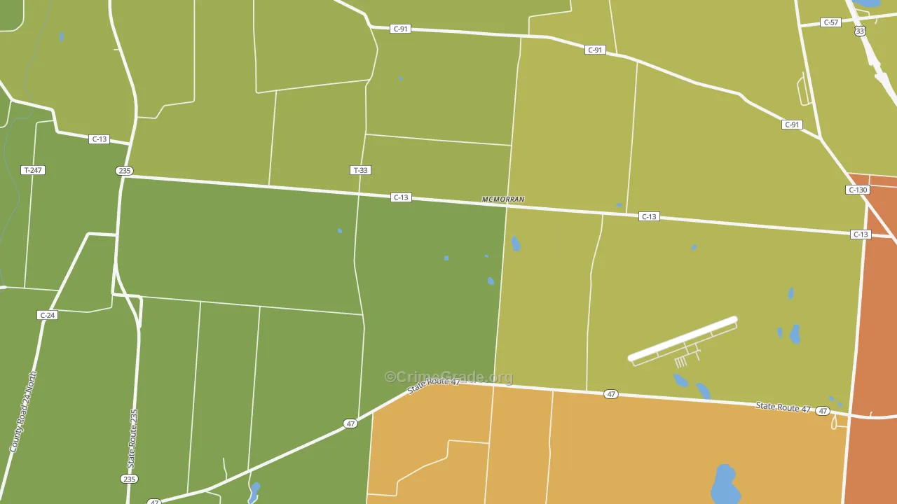 McMorran, OH Map of Theft Rates