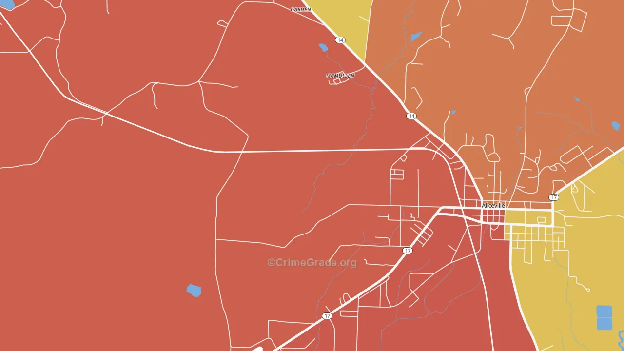 McMullen, AL Map of Theft Rates