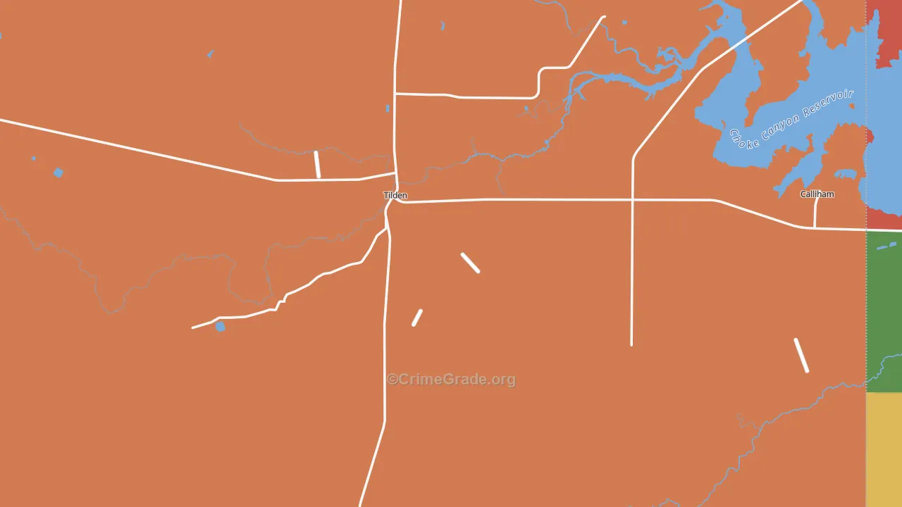 McMullen County, TX Map of Theft Rates