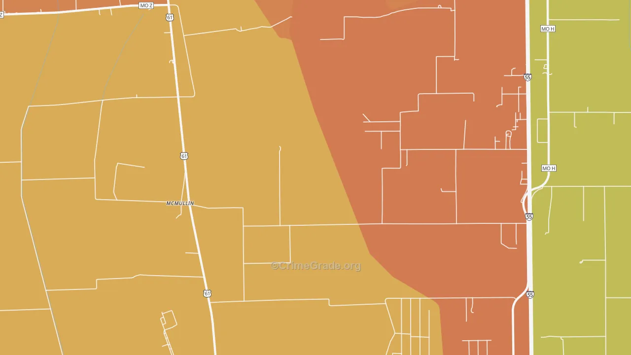 McMullin, MO Map of Theft Rates