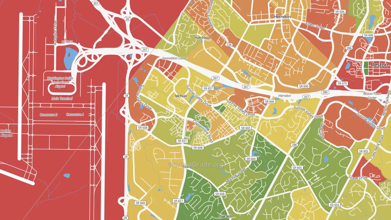 McNair, VA Map of Theft Rates
