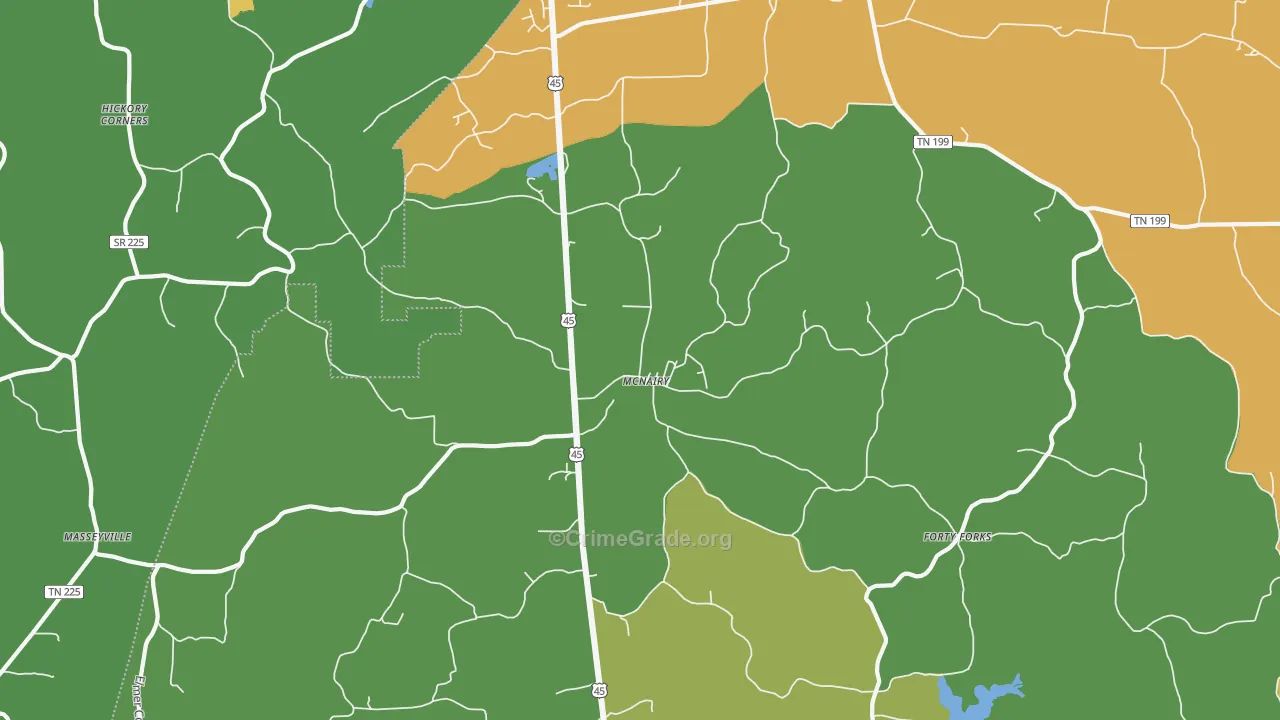 McNairy, TN Map of Theft Rates