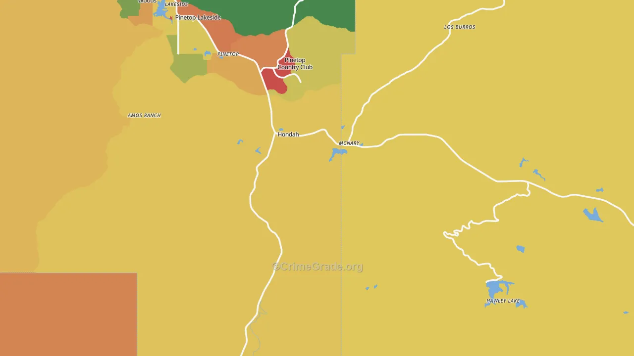 McNary, AZ Map of Theft Rates