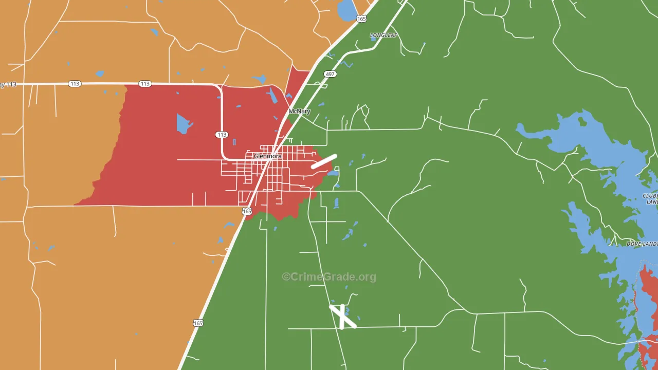 McNary, LA Map of Theft Rates