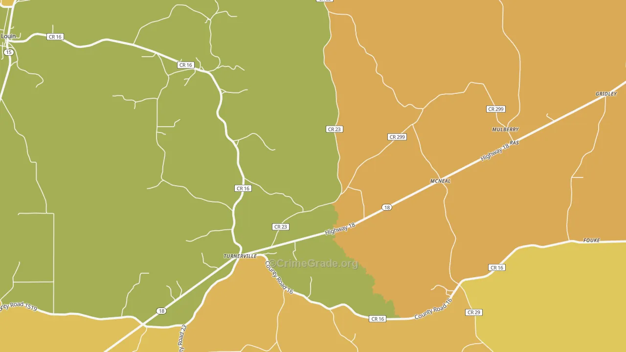 McNeal, MS Map of Theft Rates