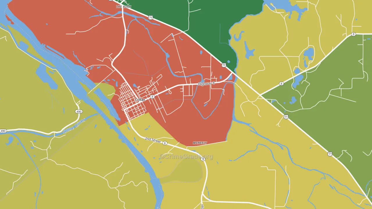 McNeely, LA Map of Theft Rates