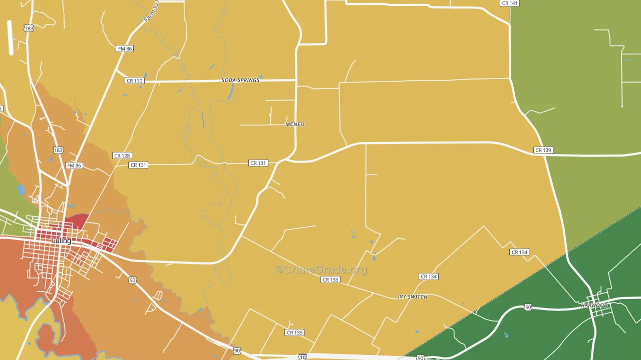 McNeil, TX Map of Theft Rates