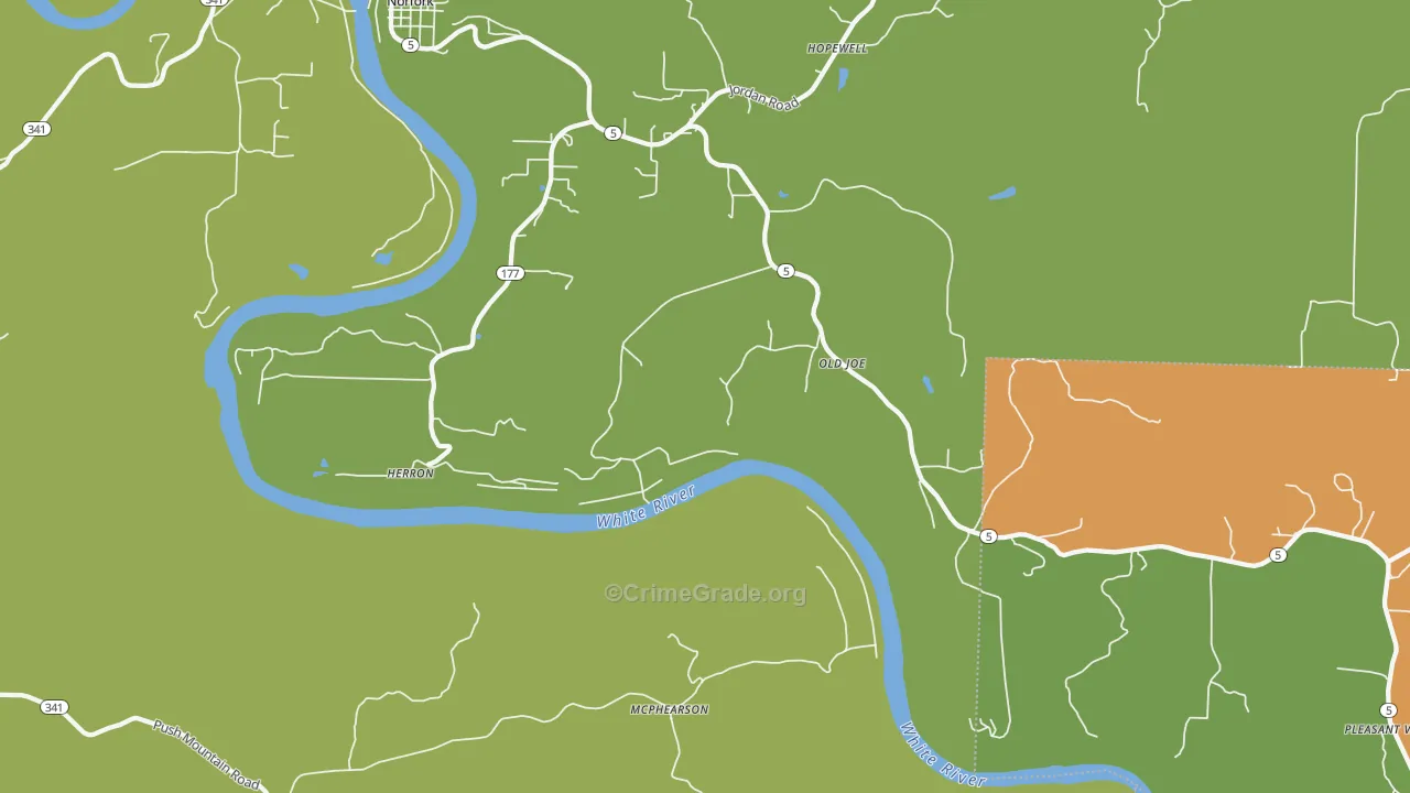 McPhearson, AR Map of Theft Rates