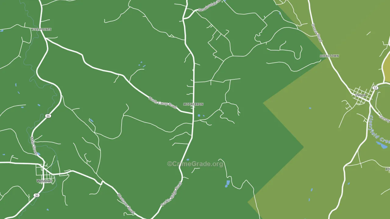 McPherron, PA Map of Theft Rates