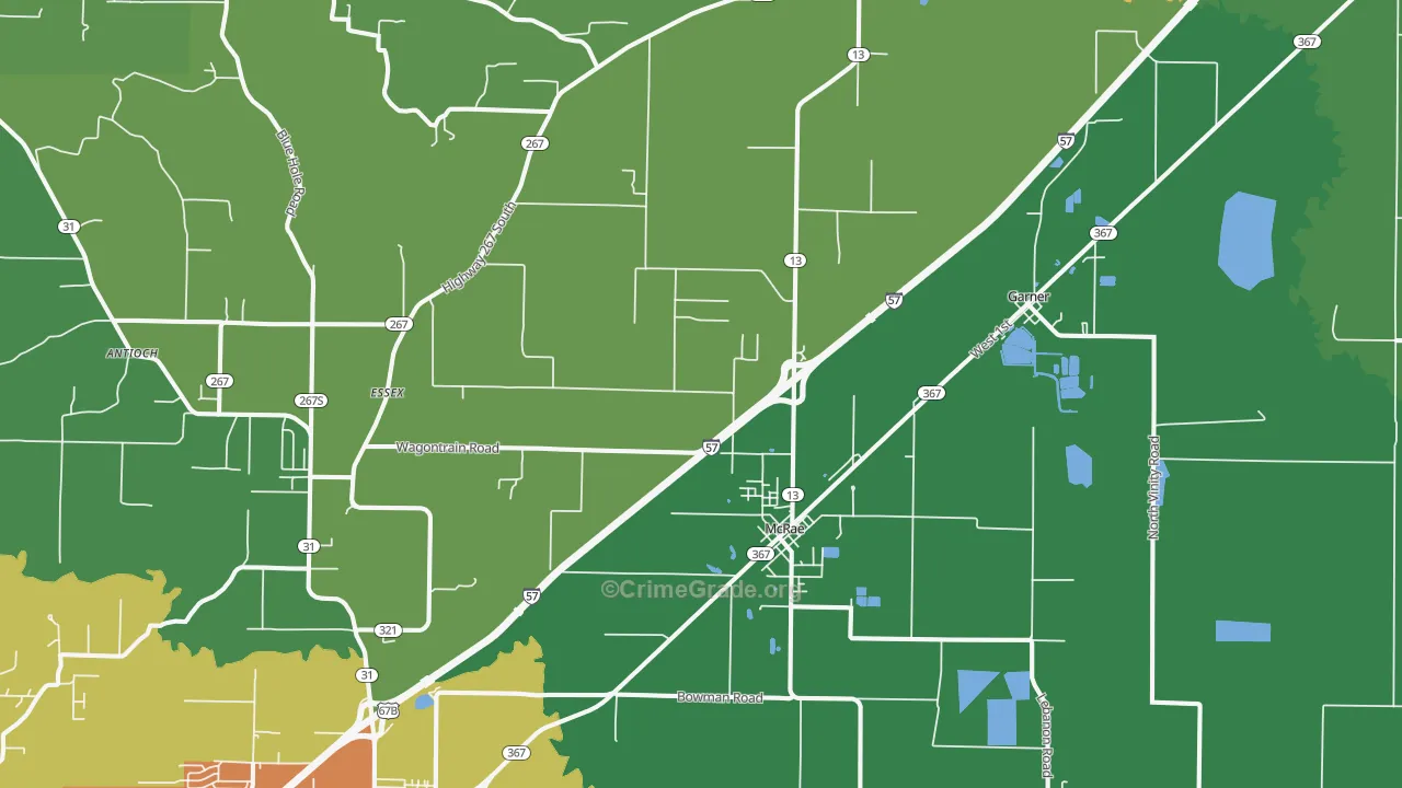 McRae, AR Map of Theft Rates