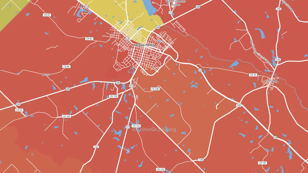 McRae, GA Map of Theft Rates