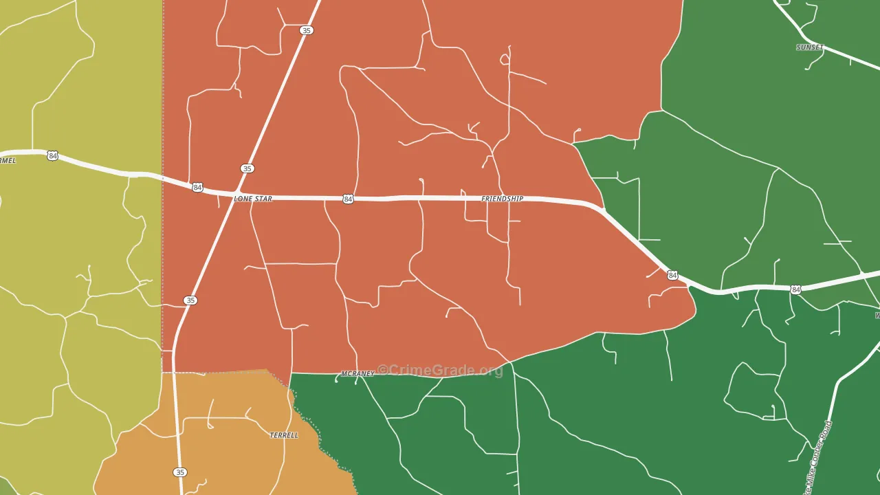 McRaney, MS Map of Theft Rates