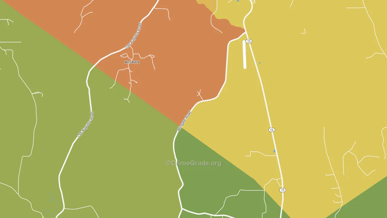 McSwain, MS Map of Theft Rates