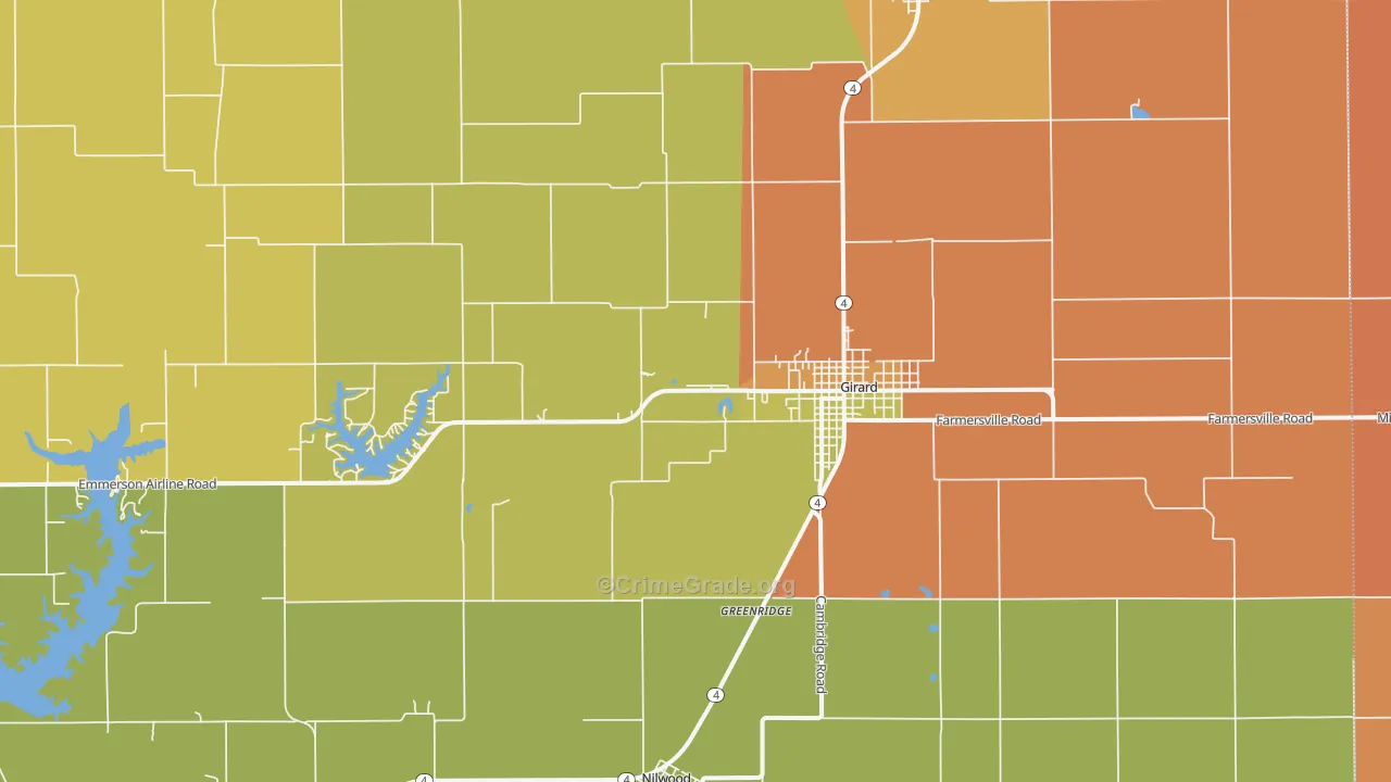 McVey, IL Map of Theft Rates