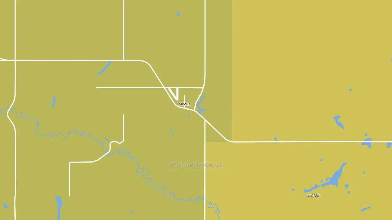 Mcville, ND Map of Theft Rates
