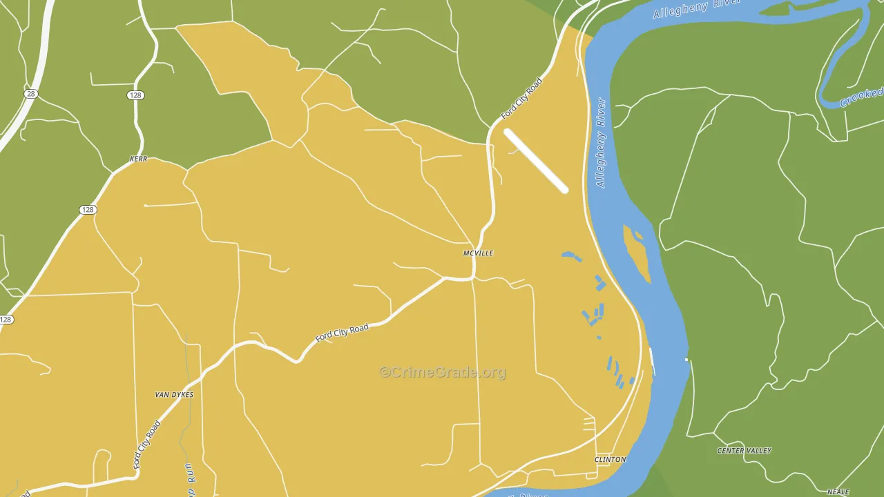 McVille, PA Map of Theft Rates