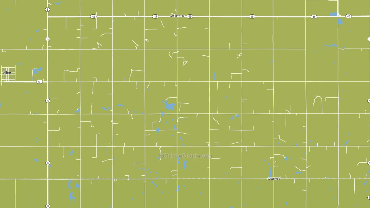 McWillie, OK Map of Theft Rates