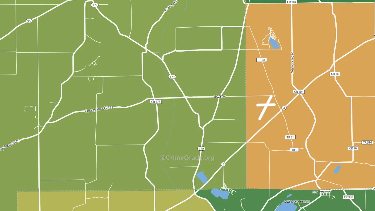 McZena, OH Map of Theft Rates