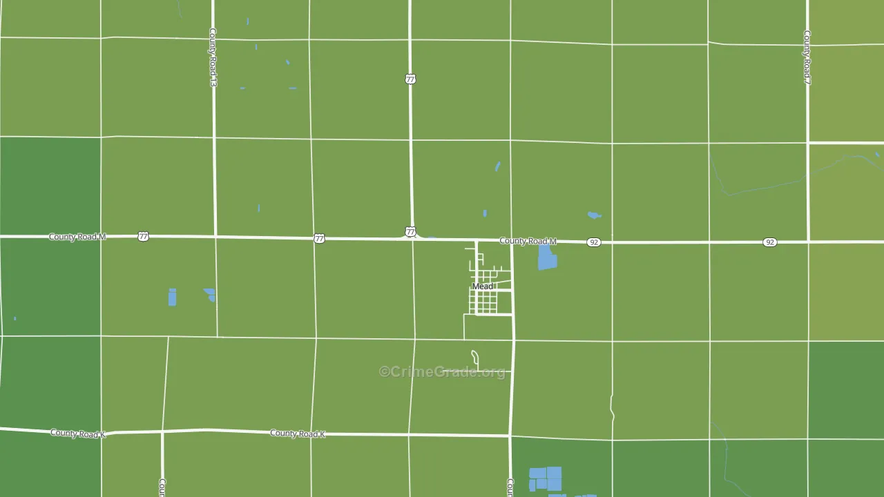 Mead, NE Map of Theft Rates