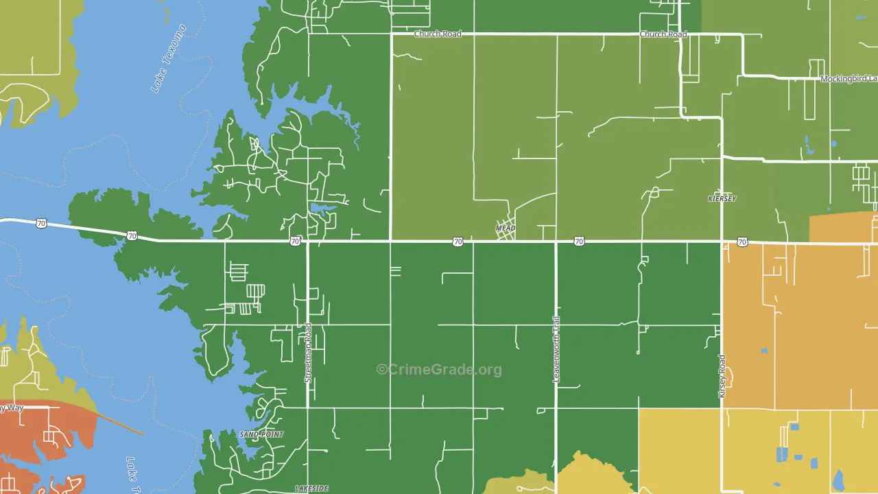 Mead, OK Map of Theft Rates