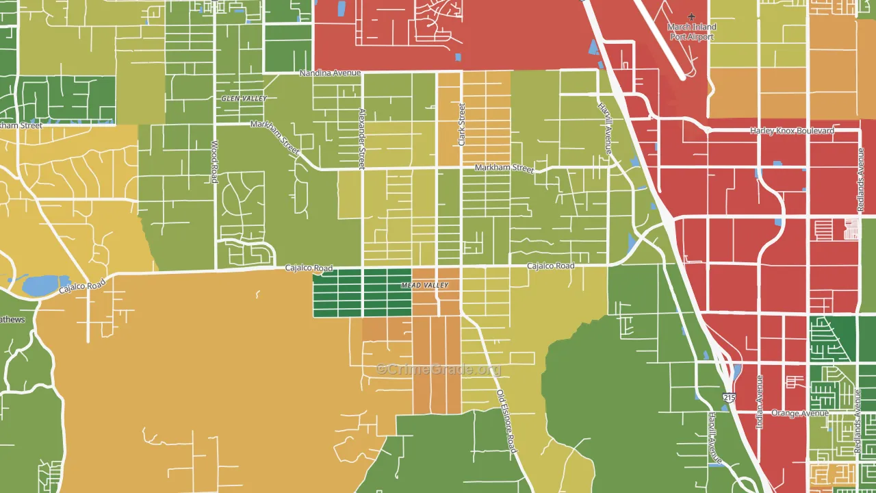 Mead Valley, CA Map of Theft Rates
