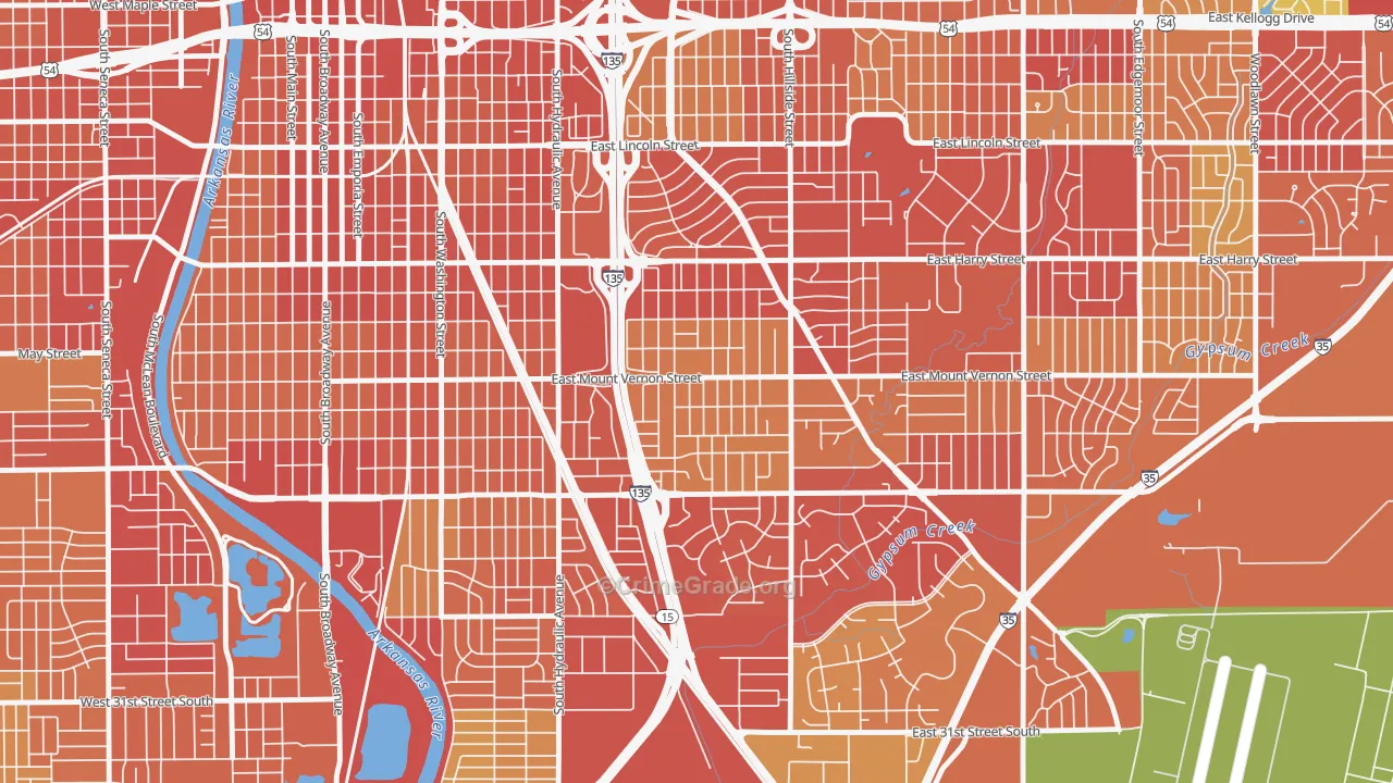 Mead, Wichita, KS Map of Theft Rates