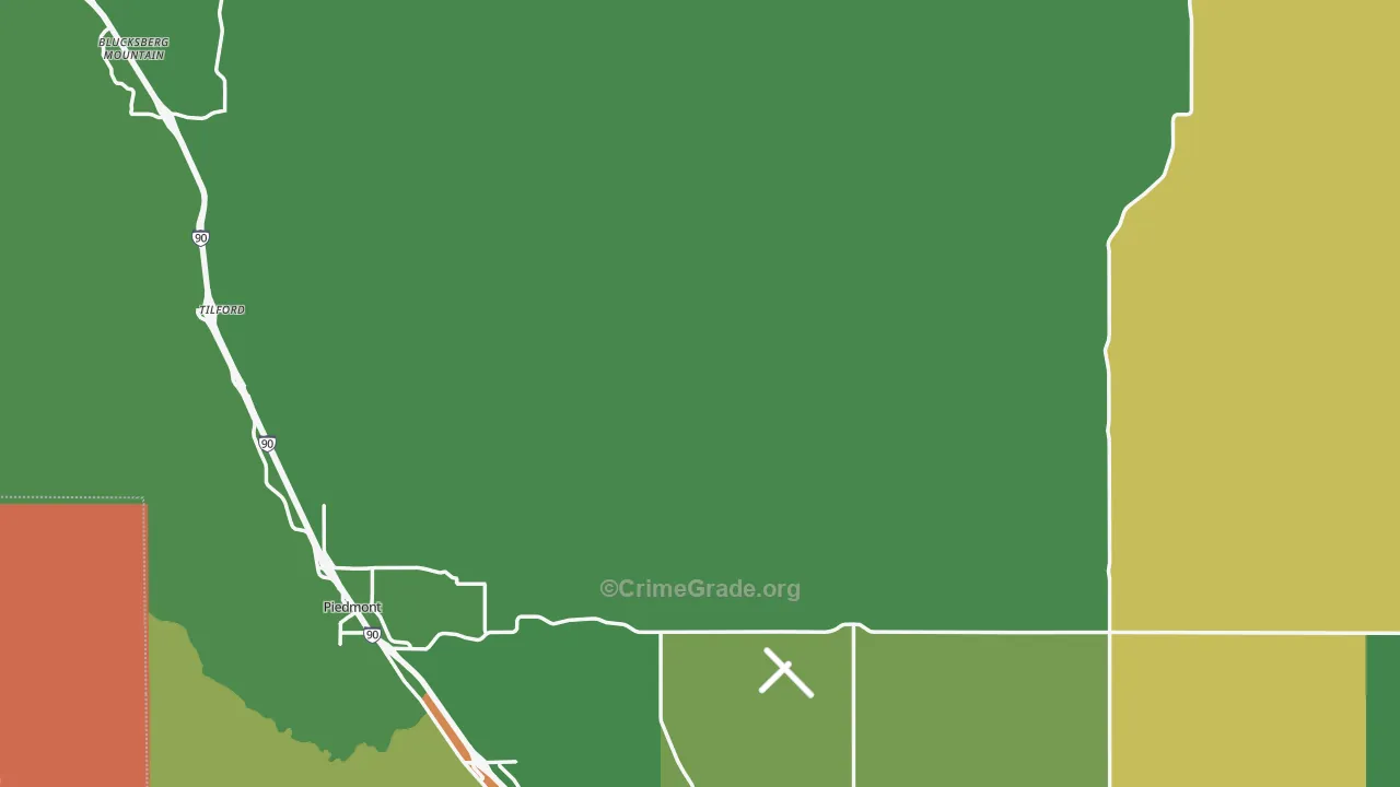 Meade County, SD Map of Theft Rates