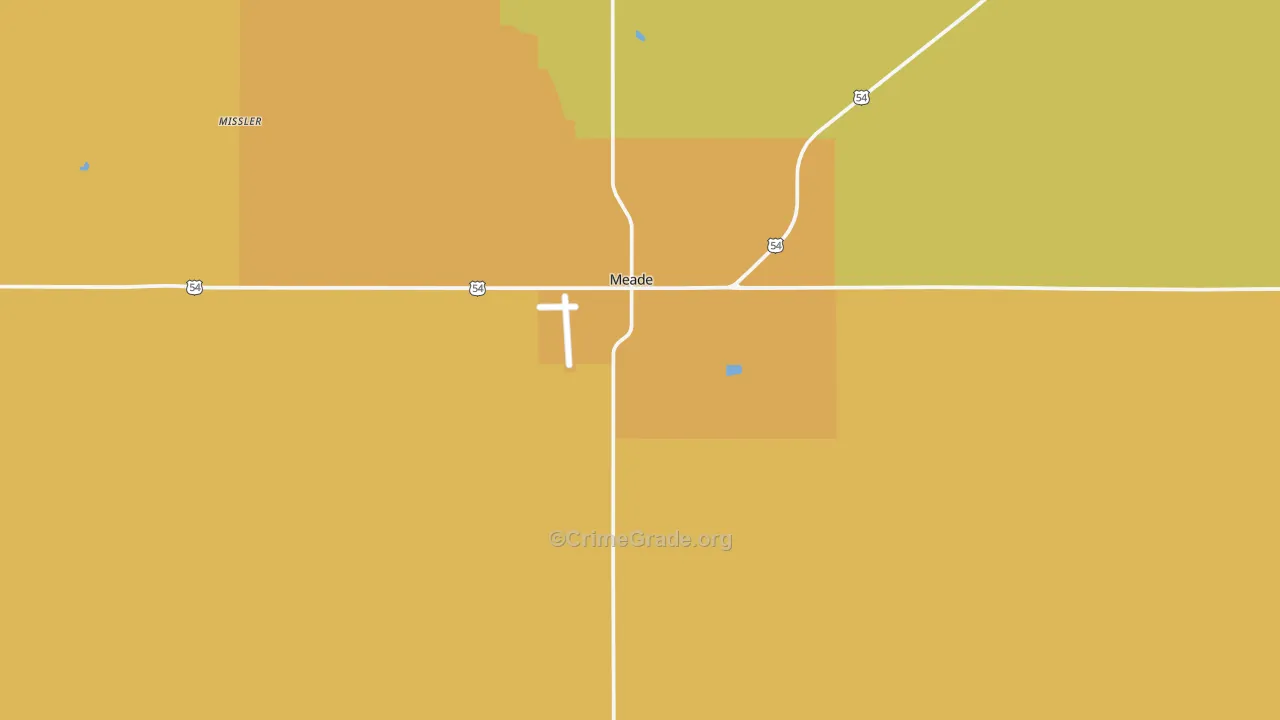 Meade, KS Map of Theft Rates