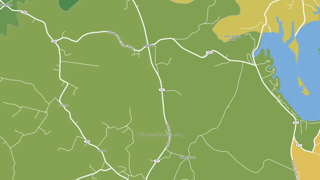 Meador, KY Map of Theft Rates