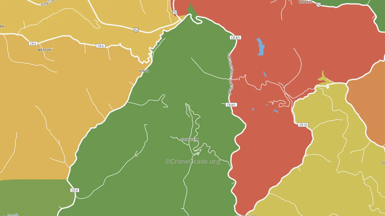 Meador, WV Map of Theft Rates