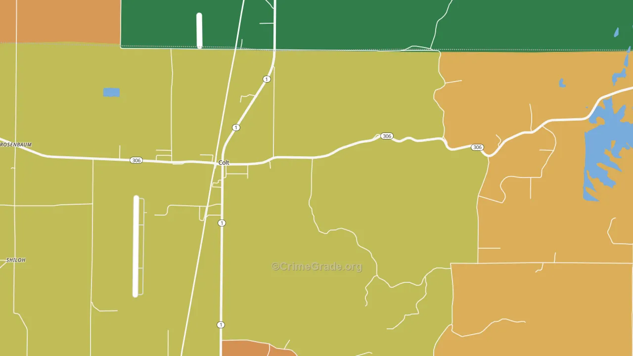 Meadow Cliff, AR Map of Theft Rates