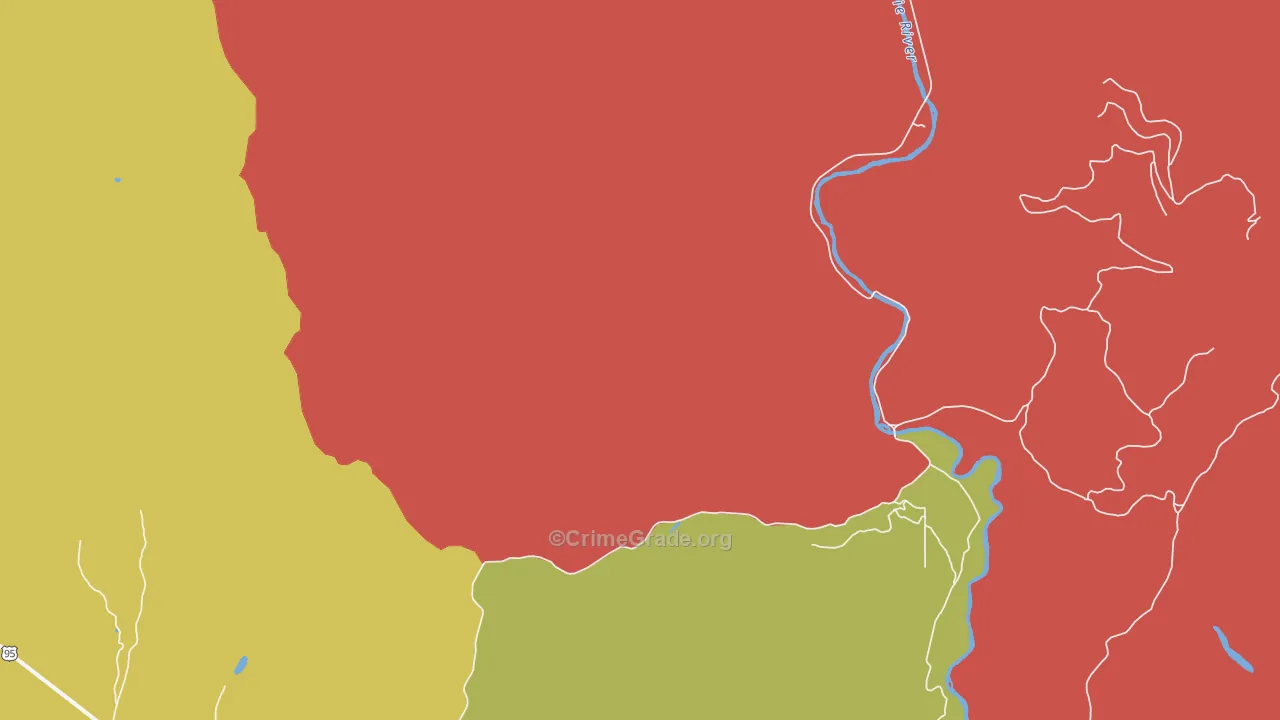 Meadow Creek, ID Map of Theft Rates