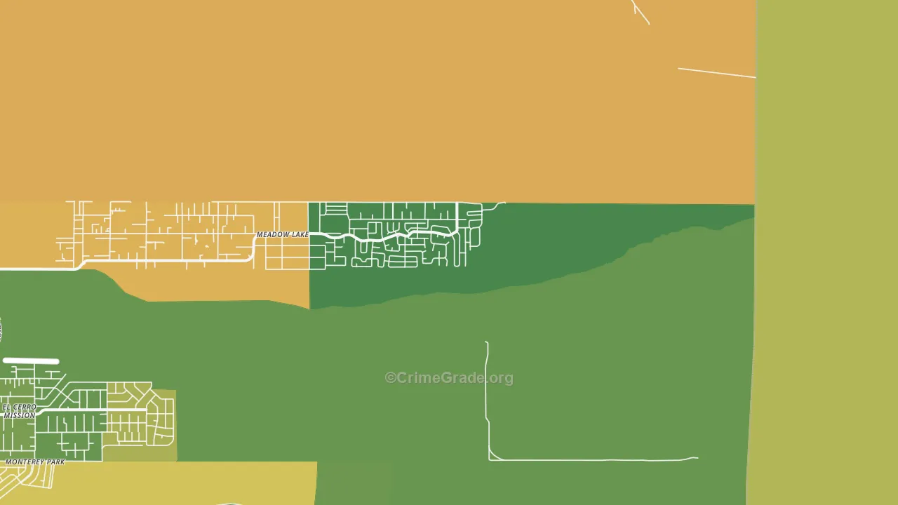 Meadow Lake, NM Map of Theft Rates