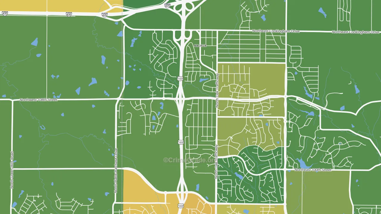 Meadowbrook Heights, Kansas City, MO Map of Theft Rates
