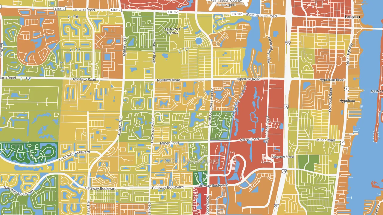 Meadows, Boynton Beach, FL Map of Theft Rates