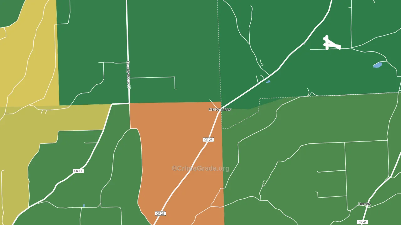 Meads Creek, NY Map of Theft Rates