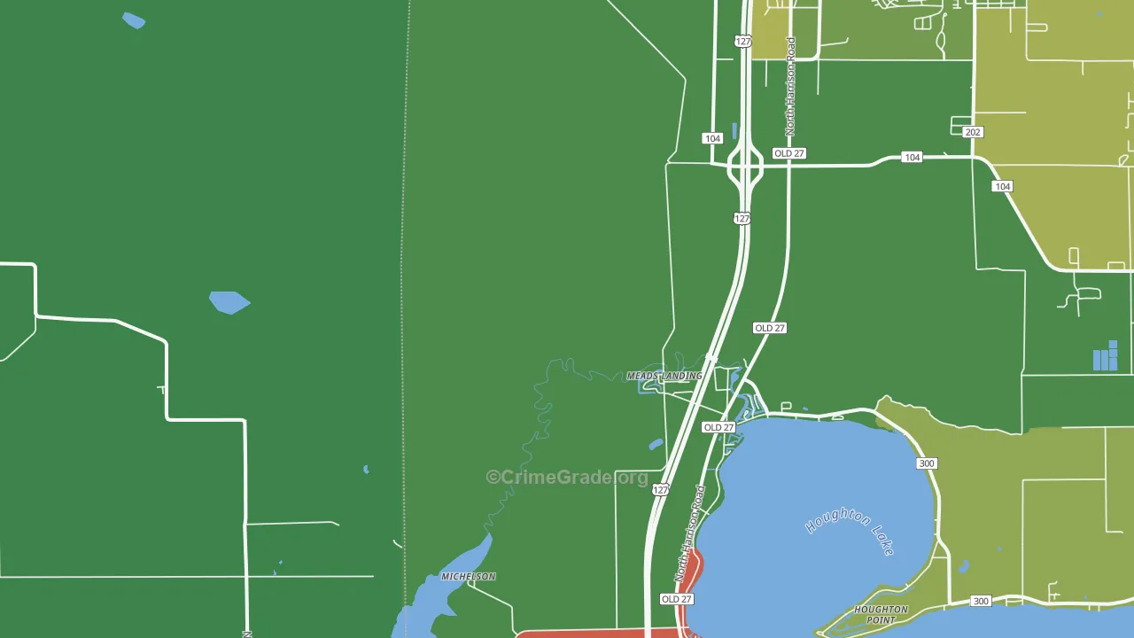 Meads Landing, MI Map of Theft Rates