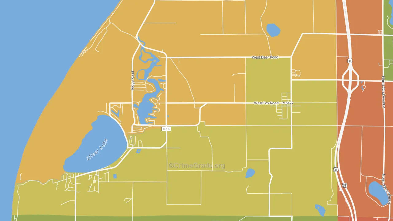 Mears, MI Map of Theft Rates