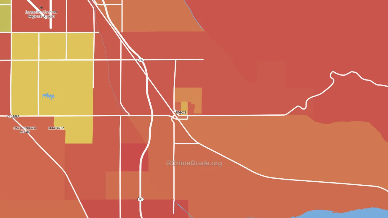 Mecca, CA Map of Theft Rates