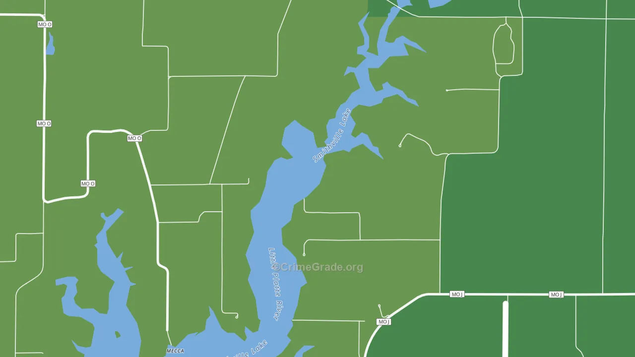 Mecca, MO Map of Theft Rates