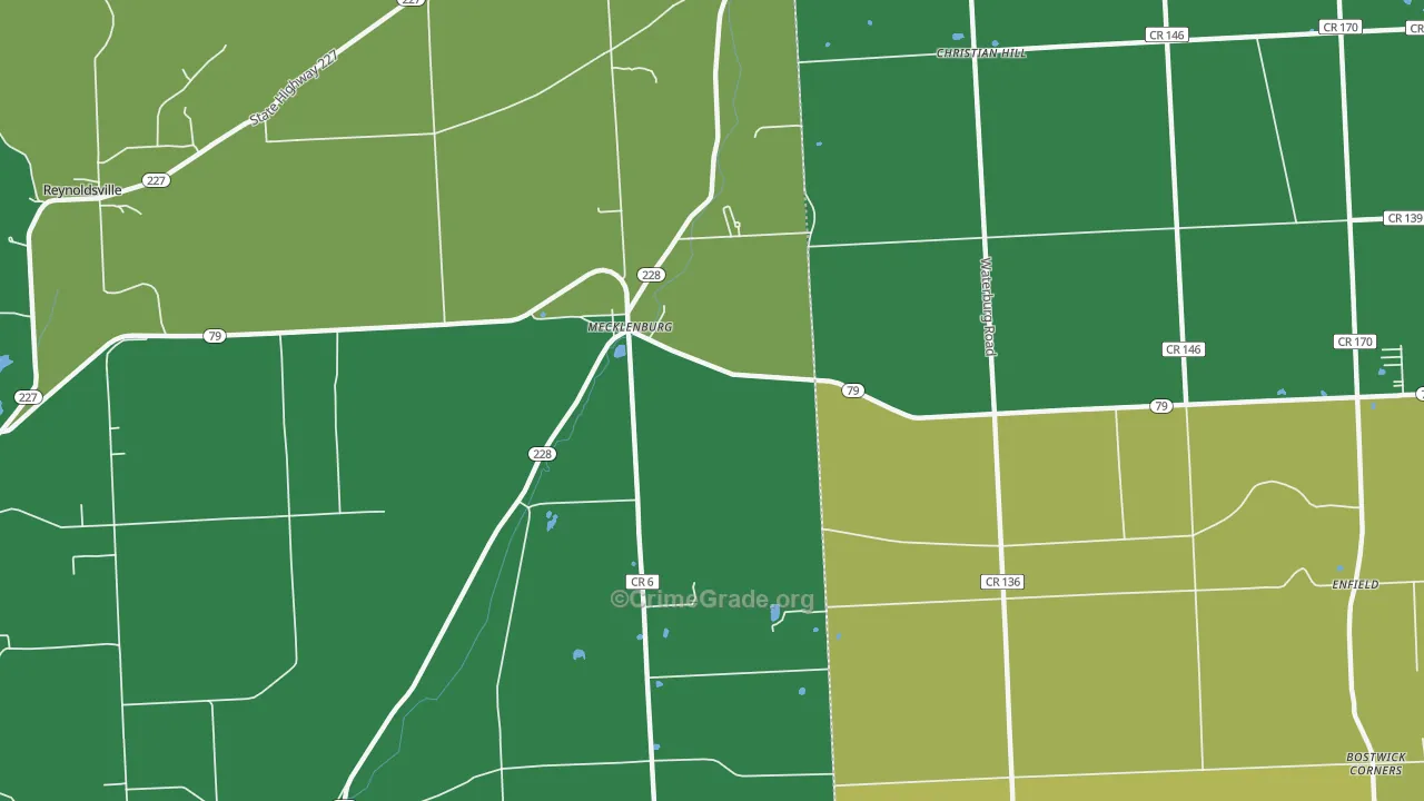 Mecklenburg, NY Map of Theft Rates