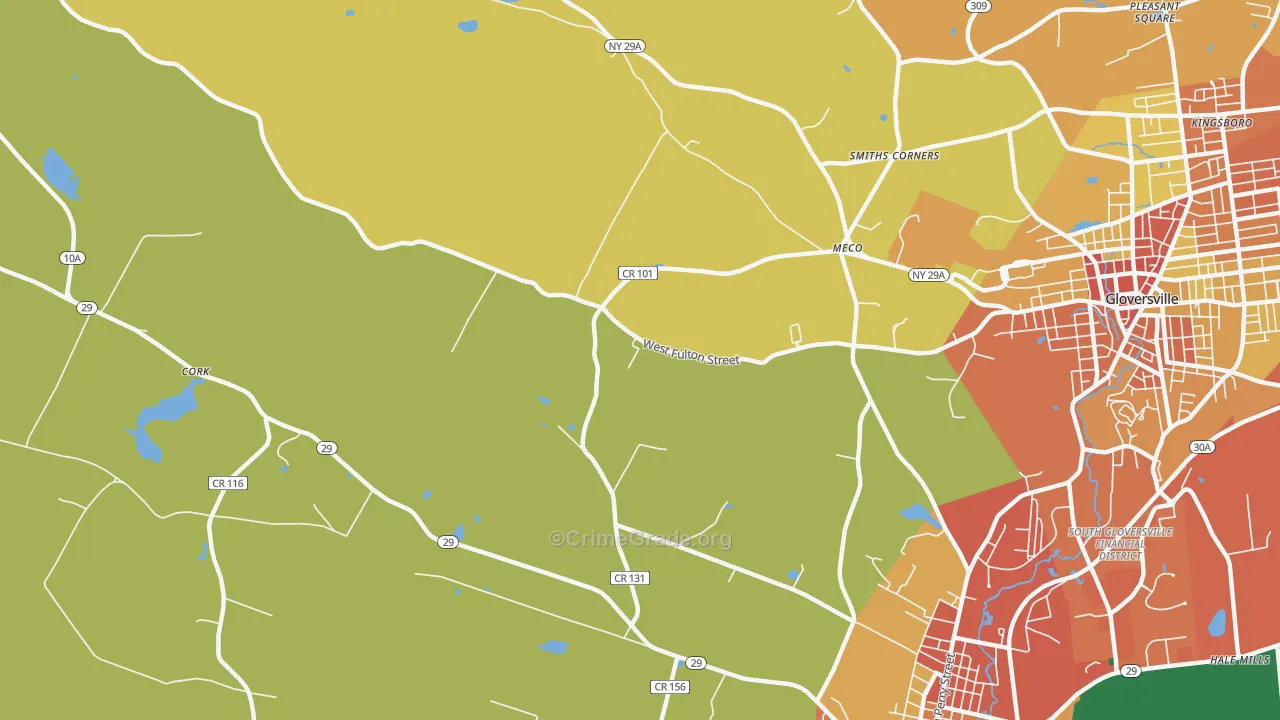 Meco, NY Map of Theft Rates