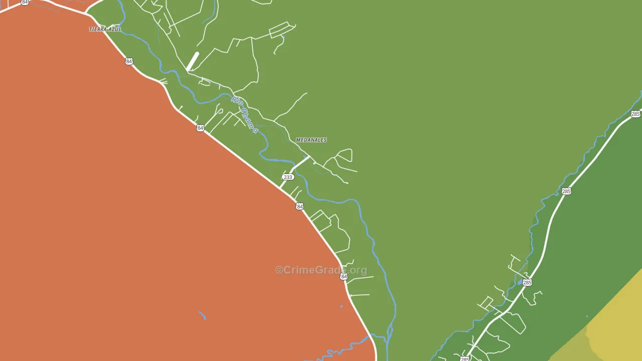 Medanales, NM Map of Theft Rates