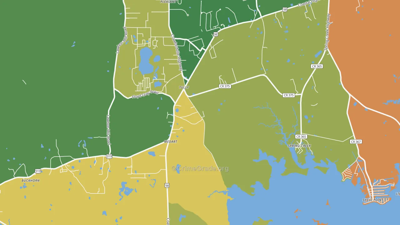 Medart, FL Map of Theft Rates