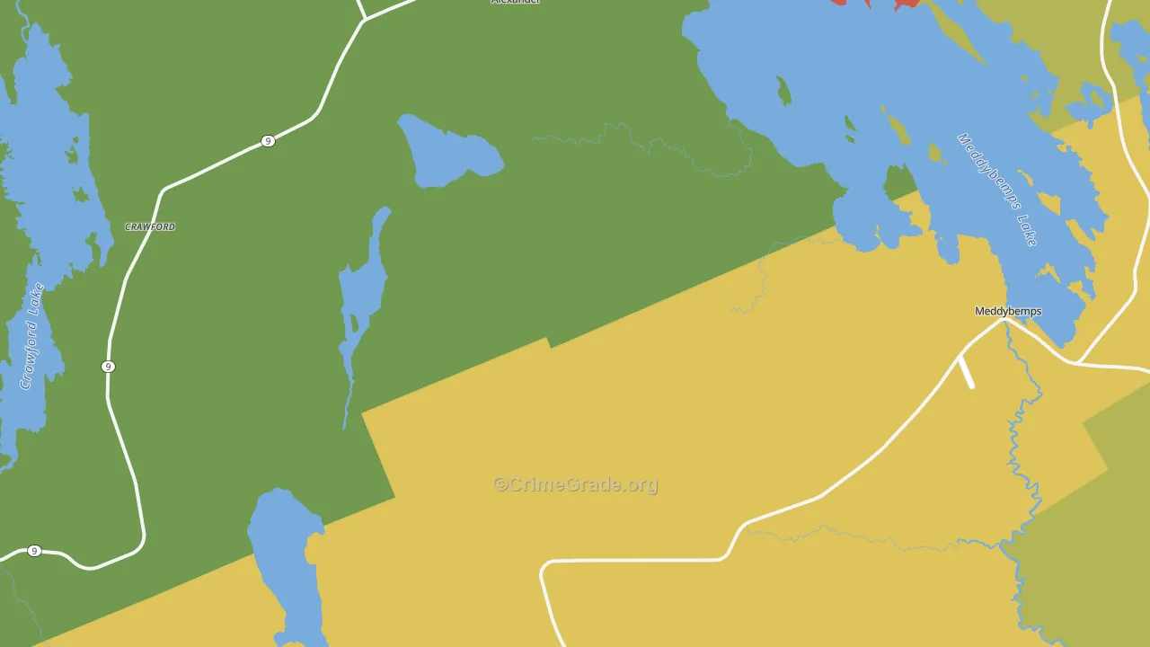 Meddybemps, ME Map of Theft Rates