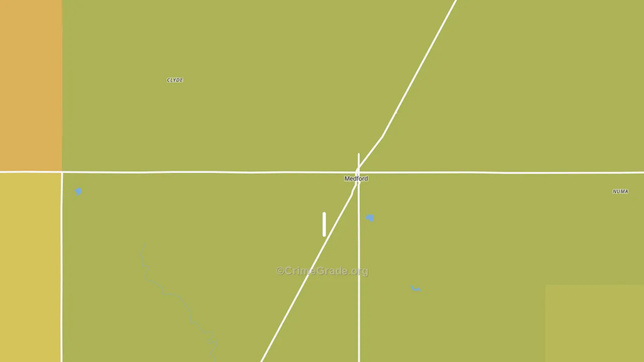 Medford, OK Map of Theft Rates