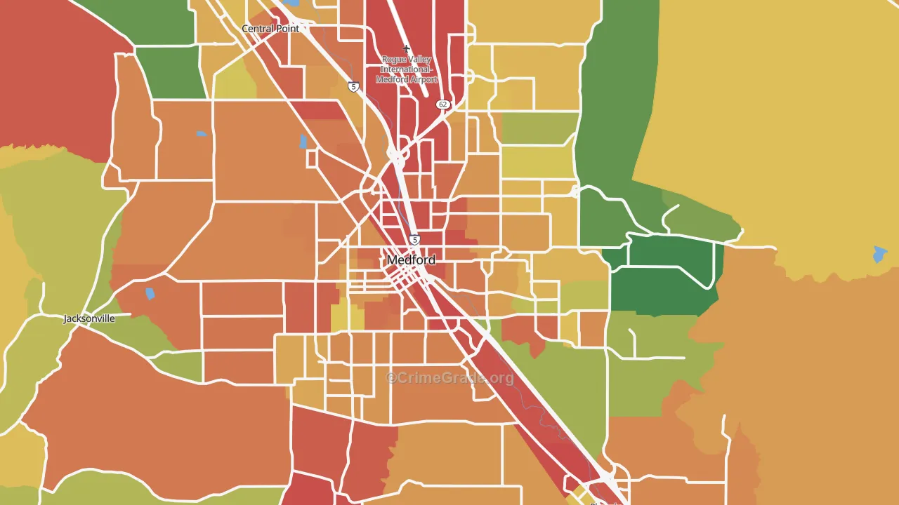 Medford, OR Map of Theft Rates