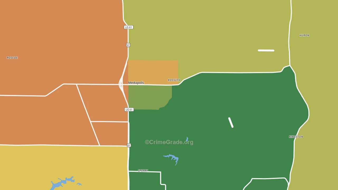 Mediapolis, IA Map of Theft Rates