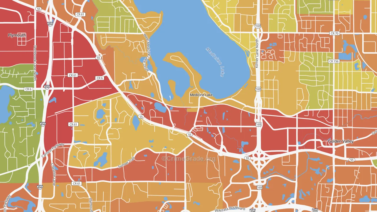 Medicine Lake, MN Map of Theft Rates